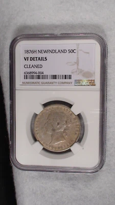 1876H Newfoundland Fifty Cents NGC VF SILVER 50C Coin PRICED TO SELL NOW! - Image 1 of 4