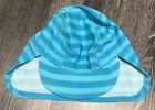Mini Mode Boots Blue Stripe Uv Sun Hat With Neck Protection Age 2-3 Years