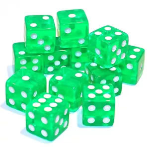Nuevo conjunto de 12 dados translúcidos 16 mm - 5/8" dados de juego estándar - verde - Imagen 1 de 1