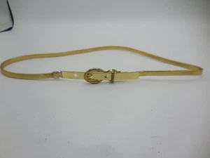 Vintage Gold schmaler Gürtel elastischer Gürtel Metallverschluss 29" - Bild 1 von 4