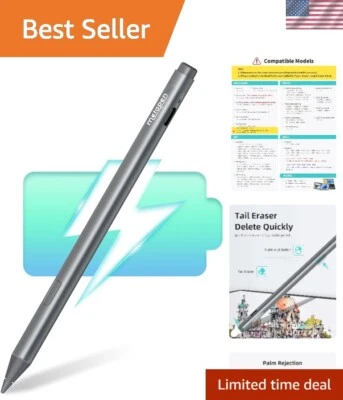 Caneta Stylus M2 para Surface Pro & Go: sensibilidade 4096, borracha traseira, carga rápida - Imagem 1 de 4