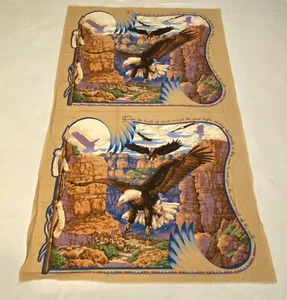 Southwestern Wallhanging Quilt Fabric 2 Panels Sacred Wings Eagle Mountains - Picture 1 of 9