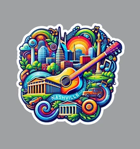 Nashville Tennessee Laptop Sticker - Picture 1 of 5