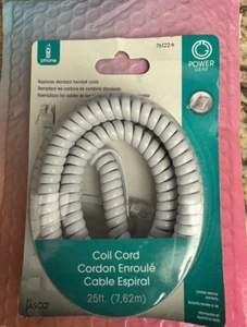 Jasco Power Gear 76122 Bobina Cable Blanco 25' REEMPLAZO AURICULAR CABLE NUEVO ENVÍO GRATUITO - Imagen 1 de 6