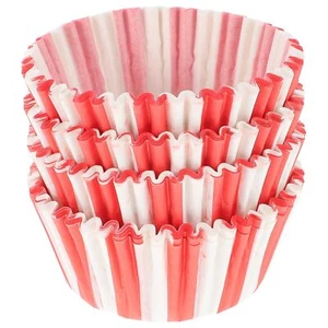 100pcs Red and White Stripes Baking Cups Muffins Liners Baking Cake Paper Cup... - Picture 1 of 9