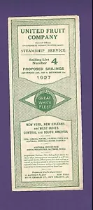 1927 Great White Fleet Proposed Sailings Brochure - United Fruit Company - Picture 1 of 1