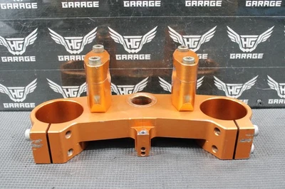 Yamaha YZ125 YZ250 PE 2003 02-03 naranja billet triple árbol abrazadera de barra de grasa superior Foto 1 de 4