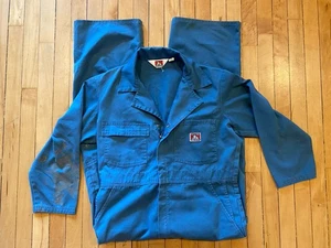 Mono Ben Davis Vintage Azul Ropa de Trabajo Mono Mecánico General 40 Corto - Imagen 1 de 10