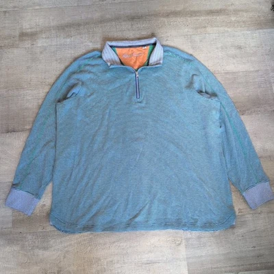 Suéter Robert Graham Para Hombres 2xl Azul Algodón Simulado Cremallera Sudadera Jersey Adulto Foto 1 de 4