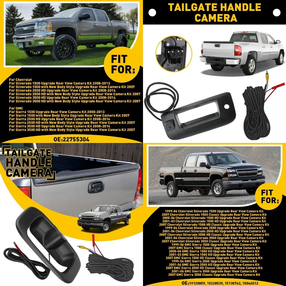 Задняя дверь резервная для ручки камеры Silverado Chevy GMC Sierra 1500 2500HD 3500HD - Изображение 1 из 1