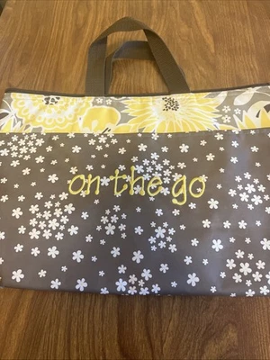 Bolsa de almuerzo Thirty-one On The Go amarilla y marrón con flores Foto 1 de 4