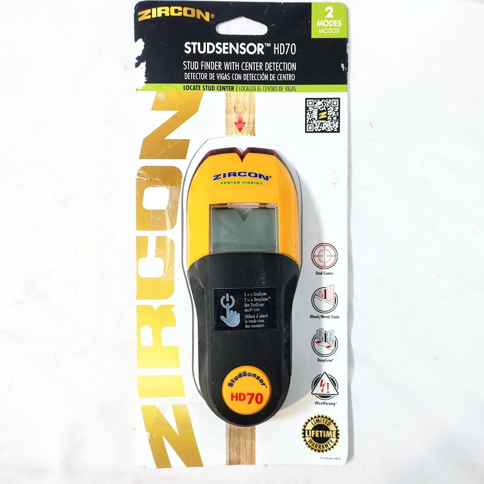 Zircon StudSensor HD70 Stud Finder with Deep Scan and Live Wire Detection - Image 1 of 1