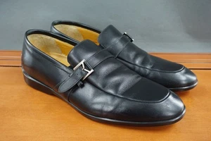 Mezlan Granby Shoes Mens Size 12 Black Leather Slip On Loafers Monk Strap Spain - Picture 1 of 12