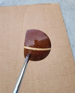 Beautiful Custom-Made Wooden Mallet Putter w/ brass face insert RH 35.5" (K010) - Picture 1 of 7