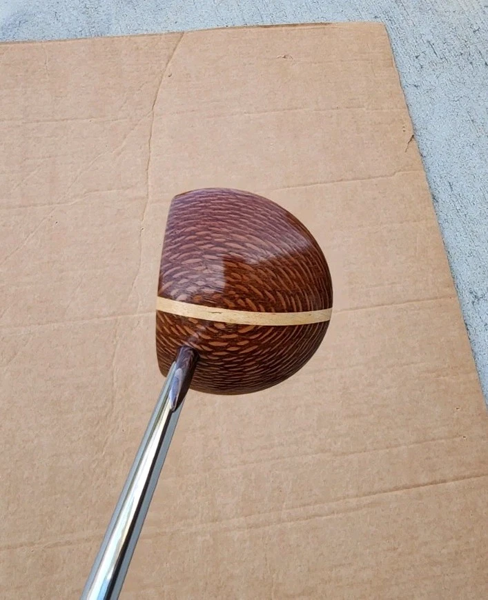 Beautiful Custom-Made Wooden Mallet Putter w/ brass face insert RH 35.5" (K010) - Image 1 of 4