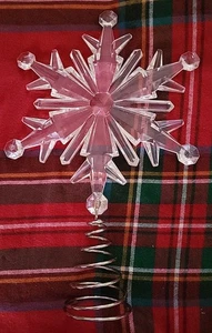 Christmas TreeTopper Acrylic Clear Snowflake Holiday Decor - Picture 1 of 5