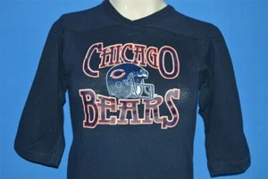 vintage 80s CHICAGO BEARS HELMET CHAMPION V NECK JERSEY t-shirt FOOTBALL YM - Picture 1 of 4