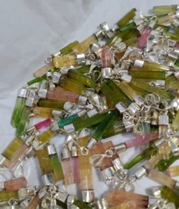 Natural Malty Tourmaline Pendent With 925 Silver Loose Gemstone From Afghanistan - Picture 1 of 11