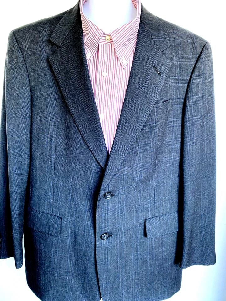 Men's Blazer 40R Blue Plaid  Sport Coat made in USA Hart Schaffner Marx jacket - Image 1 of 3