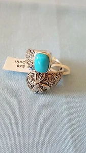 Bali Legacy Arizona Sleeping Beauty Ring - Picture 1 of 3
