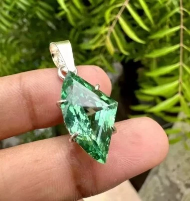 Natural 28.10 CT Certified Parti Sapphire  Gemstone 925 Solid Silver Pendant - Image 1 of 4