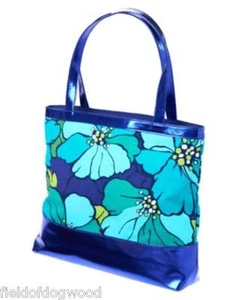 NWT Gymboree Palm Flower Purse Girls Beach Tote Bag Blue Indigo Floral Swim Shop - Picture 1 of 1