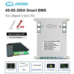 JK Smart BMS 4S-8S 200A LiFePo4 Li-ion Battery BMS w/2A Active Balance BT /RS485 - Bild 1 von 29