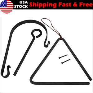 Triangle Dinner Bell Hanging Ranch Farm Western Chuck Wagon Cowboy Rustic Loud - Picture 1 of 8