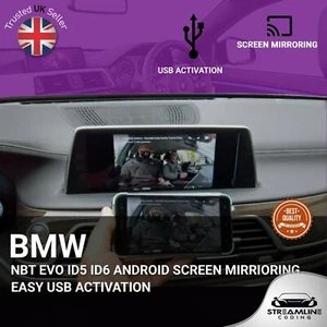 BMW NBT EVO ID5 ID6 SCHERMO ANDROID SPECCHIO FACILE ATTIVAZIONE USB - Foto 1 di 3