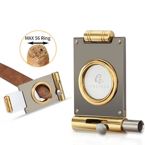 Galiner Gold Cigar Cutter Luxury With Punch Guillotine Sharp Blades Knife Travel - Picture 1 of 6