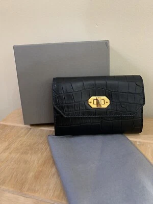 ALEXANDER MCQUEEN BLACK LEATHER CROC EMBOSSED MEDIUM CONTINENTAL PURSE  £545 - Image 1 of 4