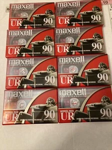 LOT of 8 Maxell Blank Audio Cassette Tapes 90 Min Norm Bias UR SEALED IEC TYPE1 - Picture 1 of 4
