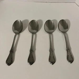 4 - Oneida Northland EVENING STAR Burnished Stainless Flatware 7" Oval Spoons - Picture 1 of 5