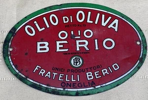 ORIGINAL OLD ITALIAN TIN LABEL- OLIO DI OLIVA FRATELLI BERIO-ONEGLIA-ITALY#A13 - Picture 1 of 6