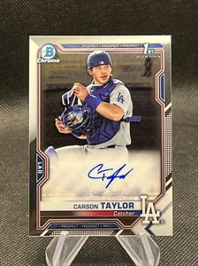 CARSON TAYLOR 2021 1st Bowman Chrome BaseAuto #CPA-CT Los Angeles Dodgers