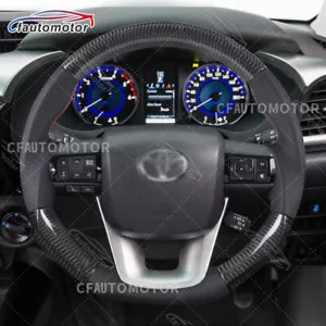 Real Carbon Fiber Perforated Steering Wheel For 2015-2022 Toyota Hilux Fortuner - Picture 1 of 7