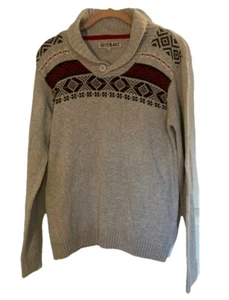 Silverlake Large Youth Knit Acrylic Blend Fair Isle Cowl Sweater Preppy Ski - Picture 1 of 6