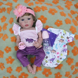18-20" Open Eyes Full Vinyl Reborn Girl Doll – 3D Skin, Veins, Rooted Hair, 2 Ou - Picture 1 of 8