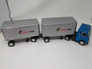 TC Transcon Semi Tractor Trailer Tin Truck Friction Japan With Box Top BUF - Picture 1 of 11