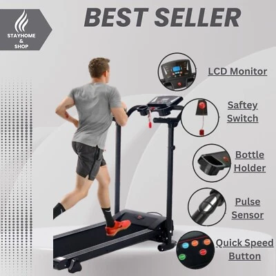 Treadmill Electric Motorised Folding Running Machine Walking Gym Commercial Home - Image 1 of 4