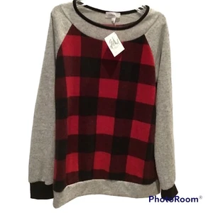 Hailey & Co. rot & schwarz Buffalo karierter leichter Pullover Damen Small neu mit Etikett - Bild 1 von 5