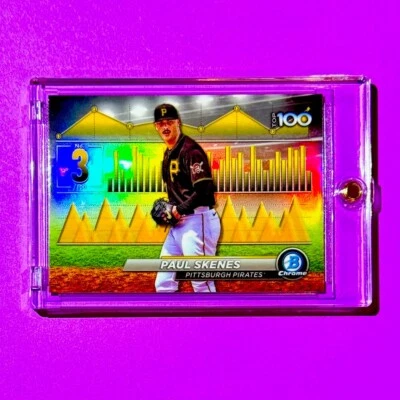 Paul Skenes 罕见 BOWMAN CHROME 银色反光卡新秀卡插入海盗 RC! — 第 1/4 张图片