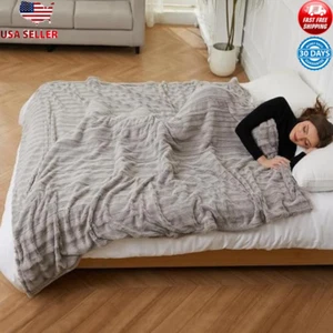 Electric Heated Blanket Full Size 72x84 Soft Faux Fur 4 Heating Levels Auto Off - Picture 1 of 8