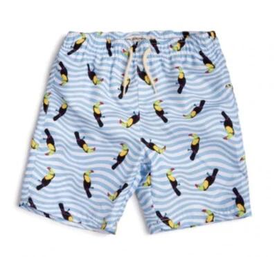 New! Appaman Baby Boy Blue Toucan Wave Swimsuit Trunks Shorts 3-6 Months NWT $42 - Image 1 of 3