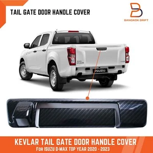 CARBON FIBER BLACK TAILGATE HANDLE COVER FOR ISUZU D-MAX DMAX TF 20-23 CAMERA - Picture 1 of 5