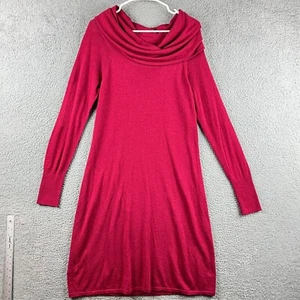 Tommy Bahama Sweater Dress Womens L Red Wool Blend Cowl Neck Knee Length - Picture 1 of 8