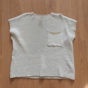 Shein beige Kurzarm Pullover mit Tasche Gr. Large - Bild 1 von 7