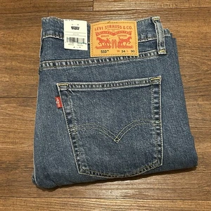 NEW Levi’s 510 Skinny Jeans Stretch Medium Wash Denim Men’s 34x30 Blue - Picture 1 of 16