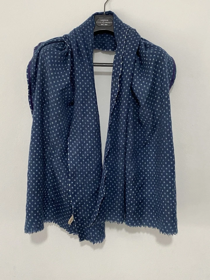 "Bufanda azul con lunares ALLEA LANA 69""/25"" EXCELENTE ESTADO" Foto 1 de 4