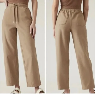 PANTALONES recortados al tobillo Athleta para mujer XL Farallón algodón spandex Big Sur marrón nuevos con etiquetas Foto 1 de 4